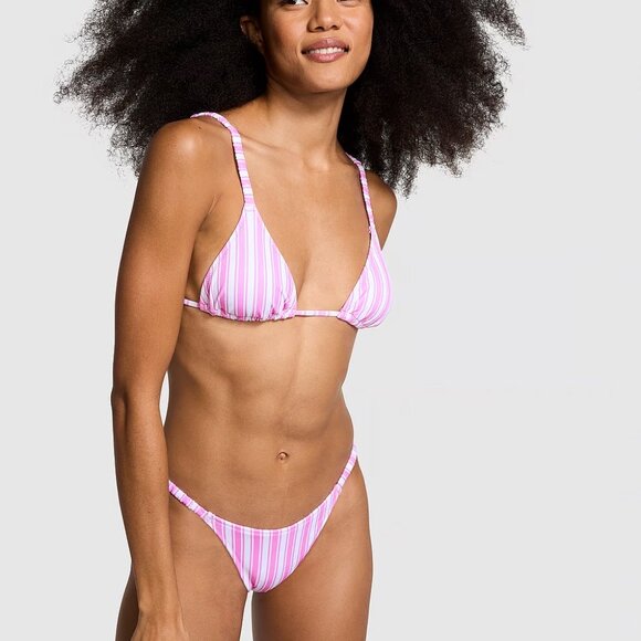 COPY - NWT Victoria's Secret Pink Striped Bikini Set - Top Small, Bottom Medium - Picture 2 of 8